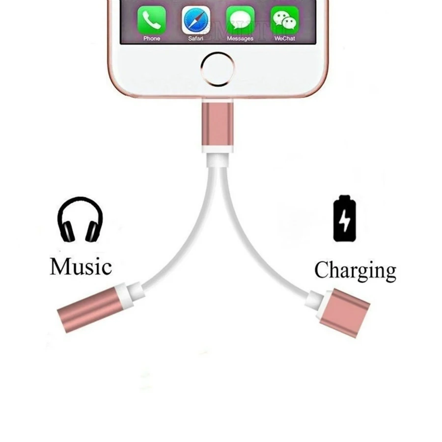 Фото Переходные кабели для Apple аудиоразъем зарядки iphone X 7 8 Plus XR 11 pro xs max до 3 5 мм адаптер