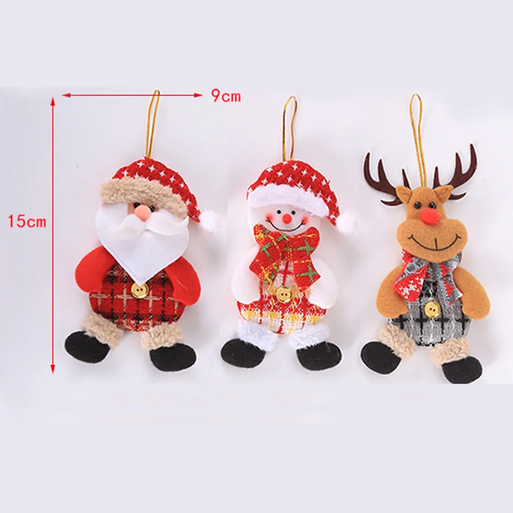 Christmas Ornaments Gift Santa Claus Snowman Rein deer Toy Hang Decorations 2019 Children's decoration Gifts Drop Shipping | Игрушки и