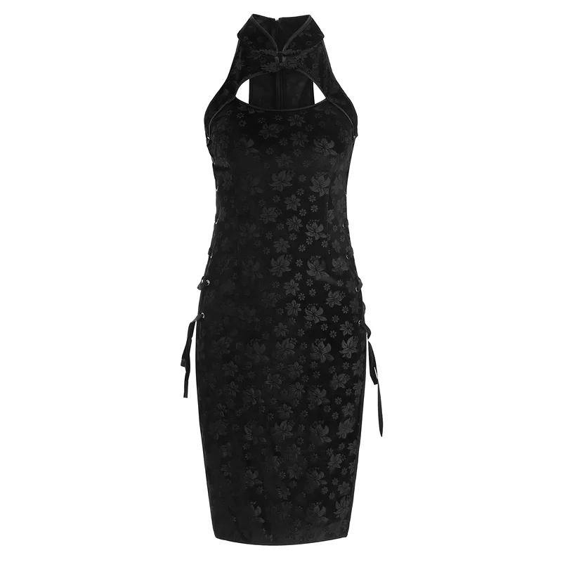 Sexy woman Lingerie summer long thin high slit retro Chinese style cheongsam nightdress suit with T pants 
Sexy woman Lingerie summer long thin high slit retro Chinese style cheongsam nightdress suit with T pants