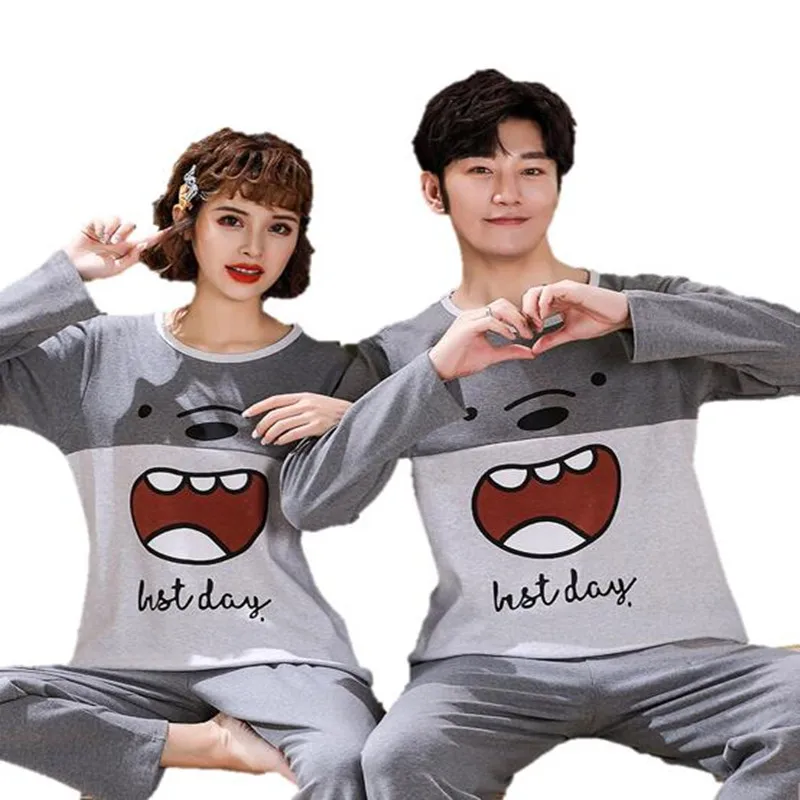 New Autumn Cotton Couple Pajamas Set Cartoon Pyjamas Long Sleeve Round Neck Sweet Sleepwear Loose Soft Lovers Pijamas
New Autumn Cotton Couple Pajamas Set Cartoon Pyjamas Long Sleeve Round Neck Sweet Sleepwear Loose Soft Lovers Pijamas