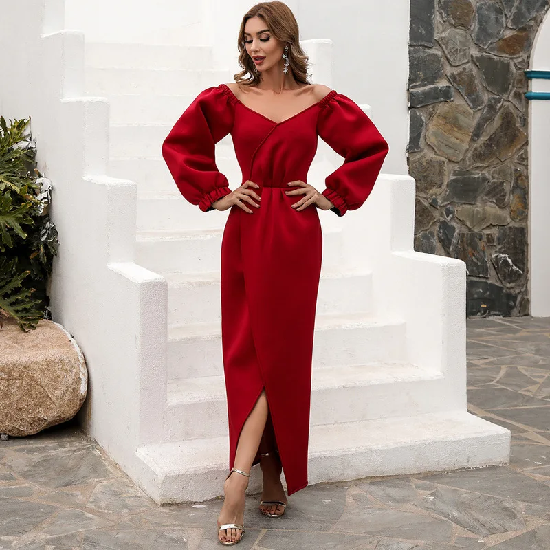Sexy Off The Shoulder Slash Neck Maxi Dress Wedding Party Dresses Women Evening Elegant Lantern Sleeve Backless Bodycon Dress
Sexy Off The Shoulder Slash Neck Maxi Dress Wedding Party Dresses Women Evening Elegant Lantern Sleeve Backless Bodycon Dress