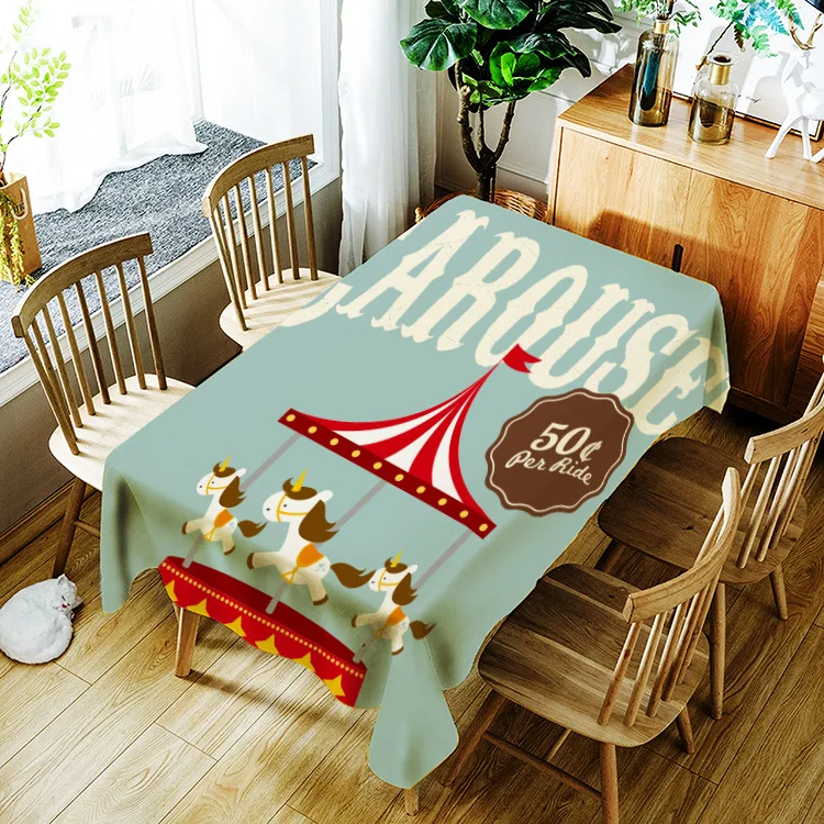 PVC waterproof household printing cartoon pattern washable tablecloth | Дом и сад