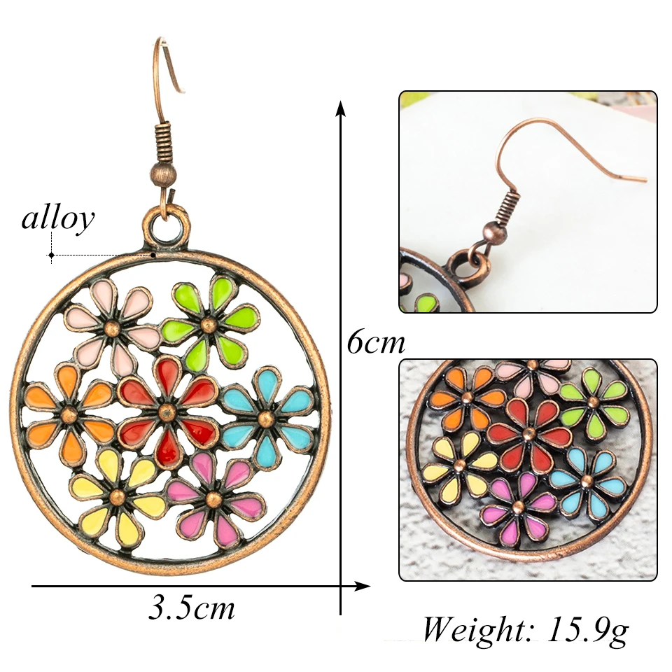 Ethnic Vintage round rose flower big earrings for women 2018 fashion gold hanging dangle drop ear jewelry bride girl accessories
Ethnic Vintage round rose flower big earrings for women 2018 fashion gold hanging dangle drop ear jewelry bride girl accessories