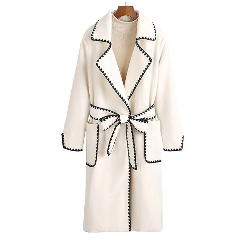 Женское шерстяное пальто высокого качества, сезон осень-зима 2019, черное шерстяное пальто с волнистым воротником и боковым воротником, длинн... 
Женское шерстяное пальто высокого качества, сезон осень-зима 2019, черное шерстяное пальто с волнистым воротником и боковым воротником, длинн...