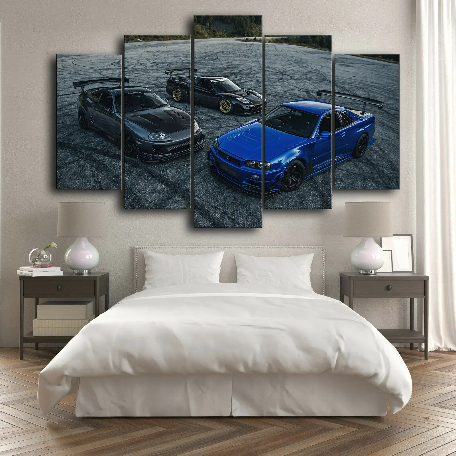 

No Framed JDM NSX Nissan Skyline Supra 5 piece Wall Art Canvas Print Posters Paintings Living Room Home Decor Pictures