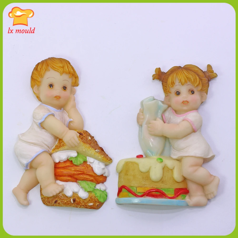 New Boy & Girl Baking Silicone Molud Cute Fudge Molds Burger Dolls for Cake Decoration Soap Chocolate
New Boy & Girl Baking Silicone Molud Cute Fudge Molds Burger Dolls for Cake Decoration Soap Chocolate