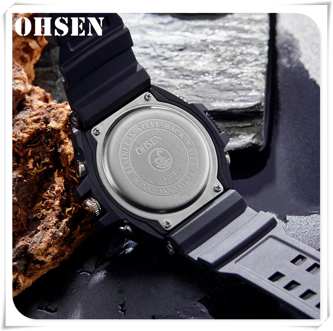 Часы OHSEN мужские наручные с секундомером спортивные водонепроницаемые Роскошные