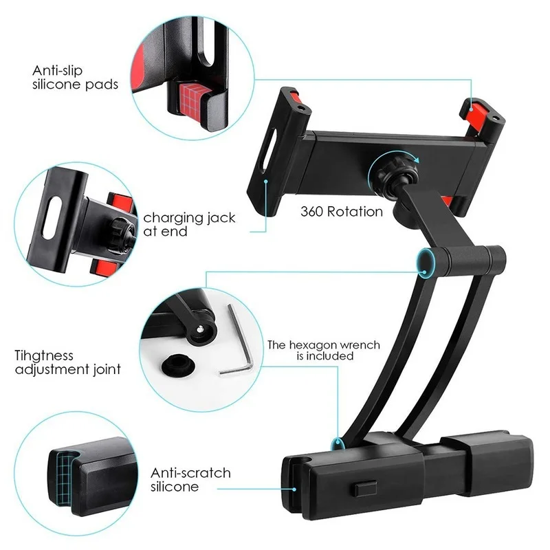 Tablet Car Holder Stand Car Rear Pillow For Ipad 2/3/4 Air 7-11' Universal 360 Rotation Bracket Back Seat Car Mount Handrest PC 
Tablet Car Holder Stand Car Rear Pillow For Ipad 2/3/4 Air 7-11' Universal 360 Rotation Bracket Back Seat Car Mount Handrest PC