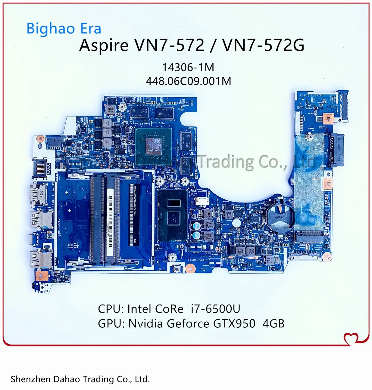 Материнская плата для ноутбука Acer Aspire VN7-572 VN7-572G GTX950M 4GB-GPU 14306-1M 448.06C08.001M 448.06C09.001M 100% OK
Материнская плата для ноутбука Acer Aspire VN7-572 VN7-572G GTX950M 4GB-GPU 14306-1M 448.06C08.001M 448.06C09.001M 100% OK