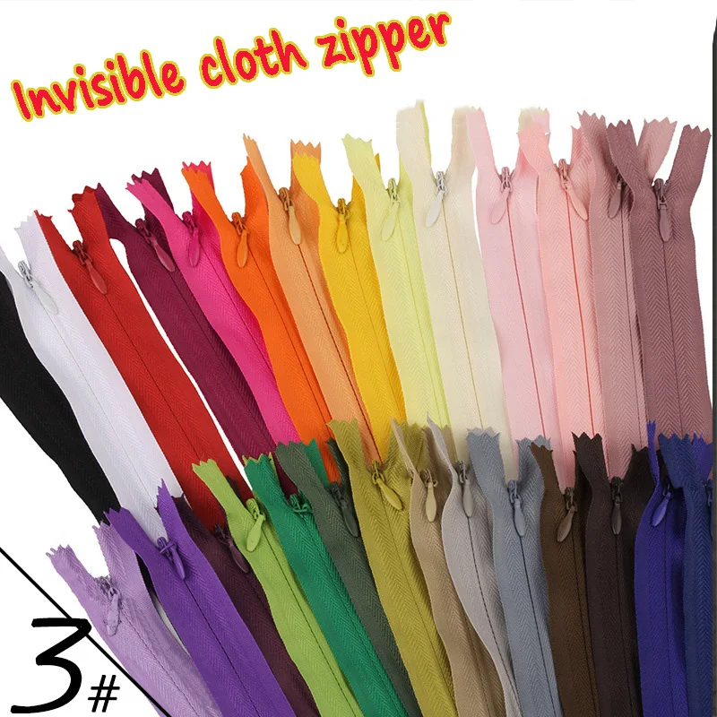 

10pcs 15cm 20cm 35cm 45cm 50cm 60cm 65cm Invisible Zippers Nylon Coil Zipper Tailor For Handcraft Sewing Cloth Accessorie