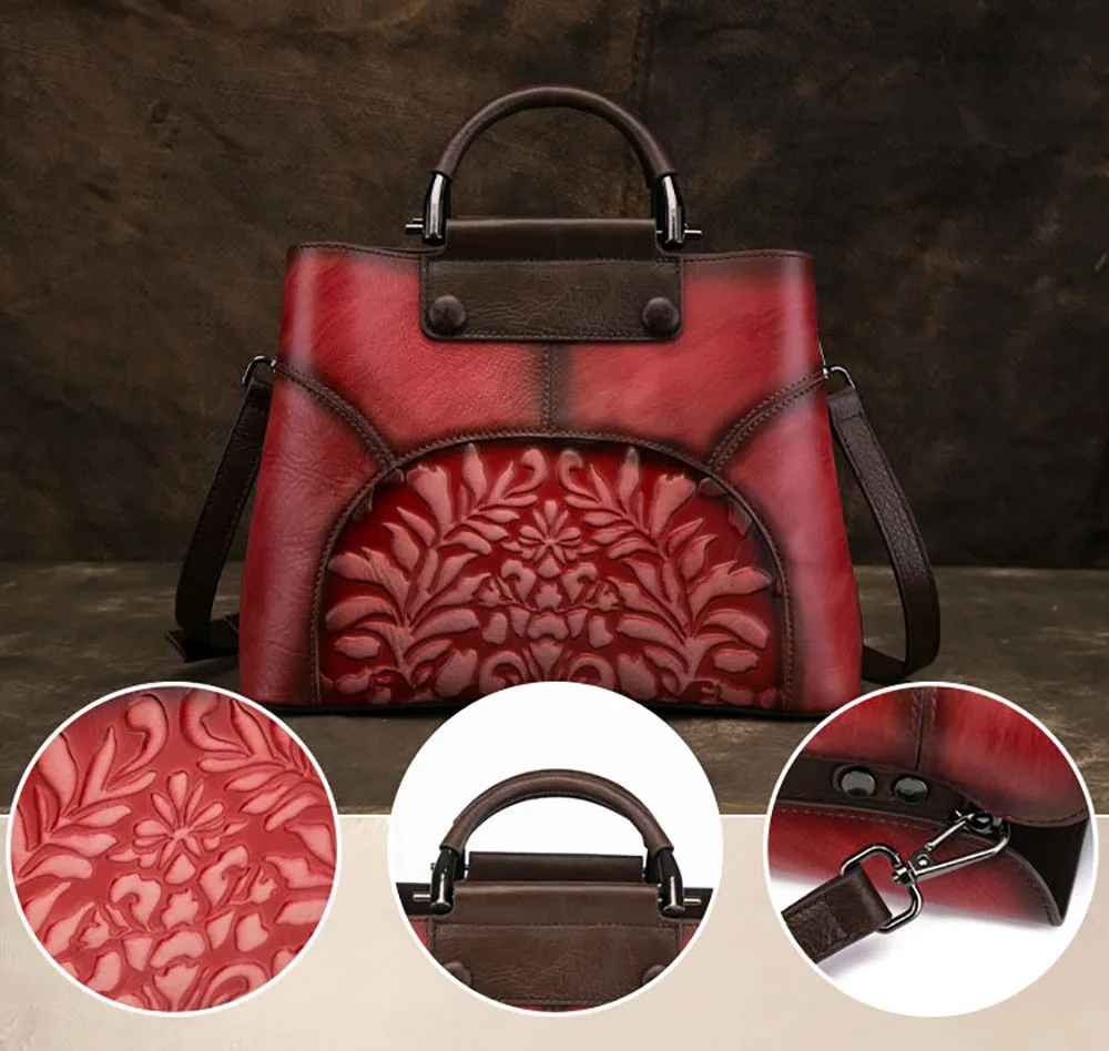 ANOKHOGI Colorful Genuine Leather Handbags Retro Stitching Embossed Handmade Large-Capacity Fashion Portable Bag ZX163
ANOKHOGI Colorful Genuine Leather Handbags Retro Stitching Embossed Handmade Large-Capacity Fashion Portable Bag ZX163