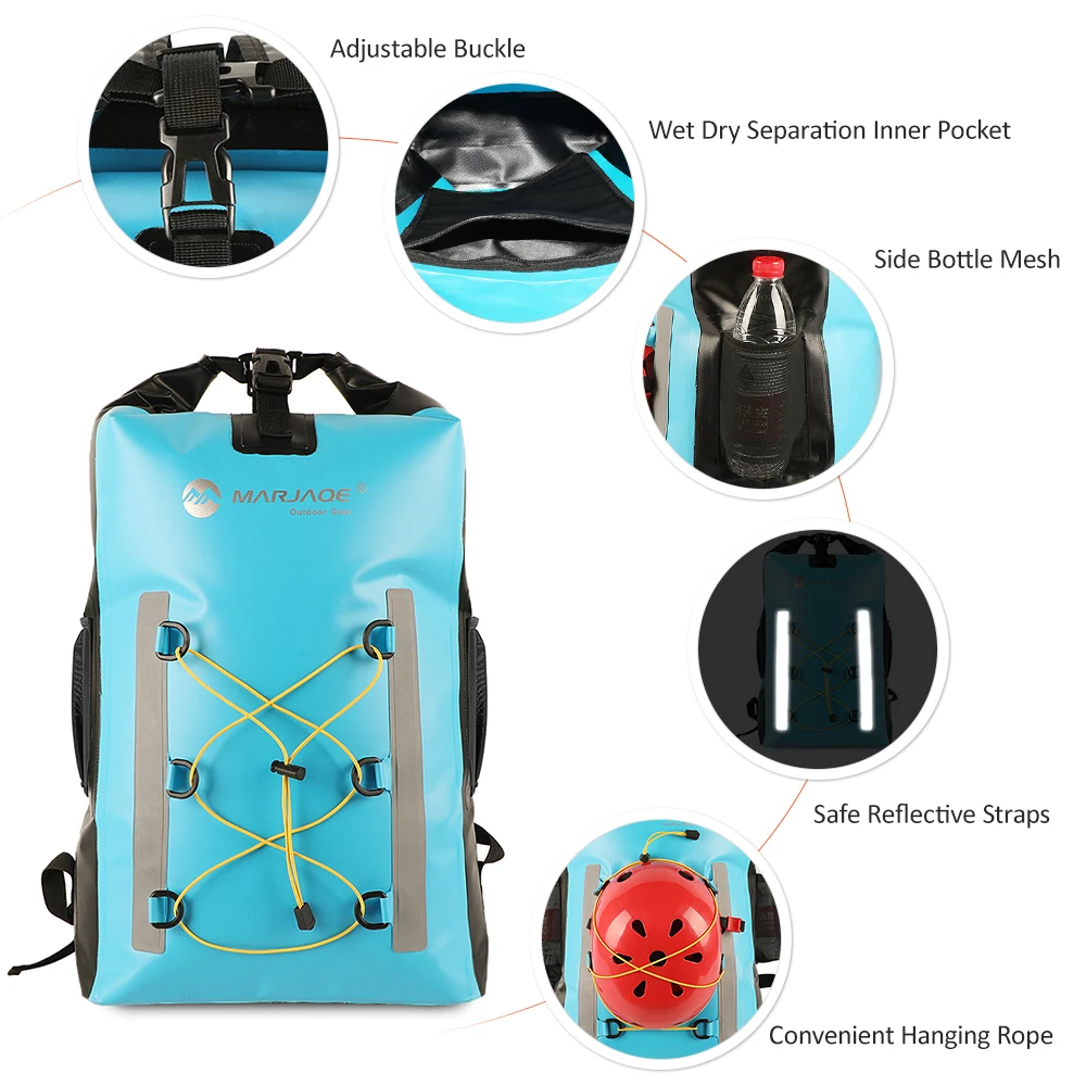 30L Outdoor Waterproof Shoulder Bag Reflective Dry Sack Backpack Beach Swimming Bag for Drifting Boating Floating Kayaking
30L Outdoor Waterproof Shoulder Bag Reflective Dry Sack Backpack Beach Swimming Bag for Drifting Boating Floating Kayaking