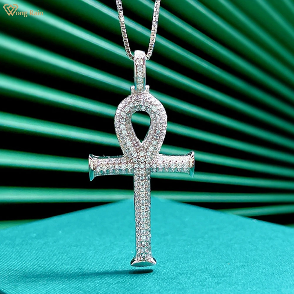 Wong Rain 100% 925 Sterling Silver Created Moissanite Gemstone Party Cross Pendant Necklace For Women Fine Jewelry Wholesale
Wong Rain 100% 925 Sterling Silver Created Moissanite Gemstone Party Cross Pendant Necklace For Women Fine Jewelry Wholesale