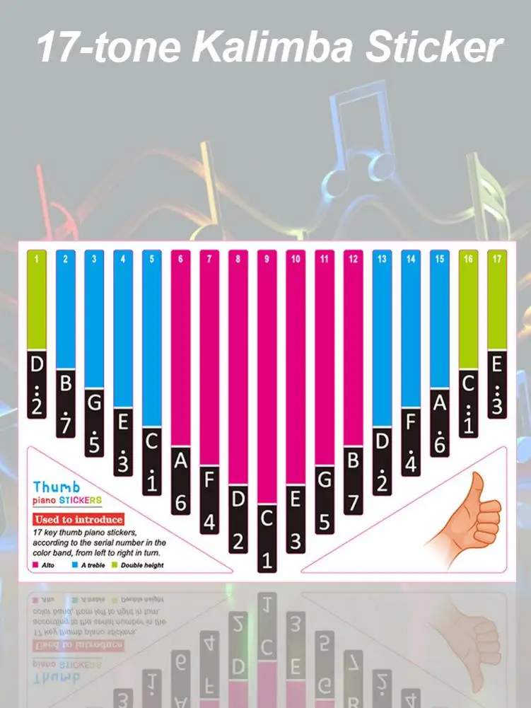 17-key Thumb Piano Sticker Education Removable Colorful Piano Sticker For Thumb Piano Music Beginners Enthusiasts
17-key Thumb Piano Sticker Education Removable Colorful Piano Sticker For Thumb Piano Music Beginners Enthusiasts