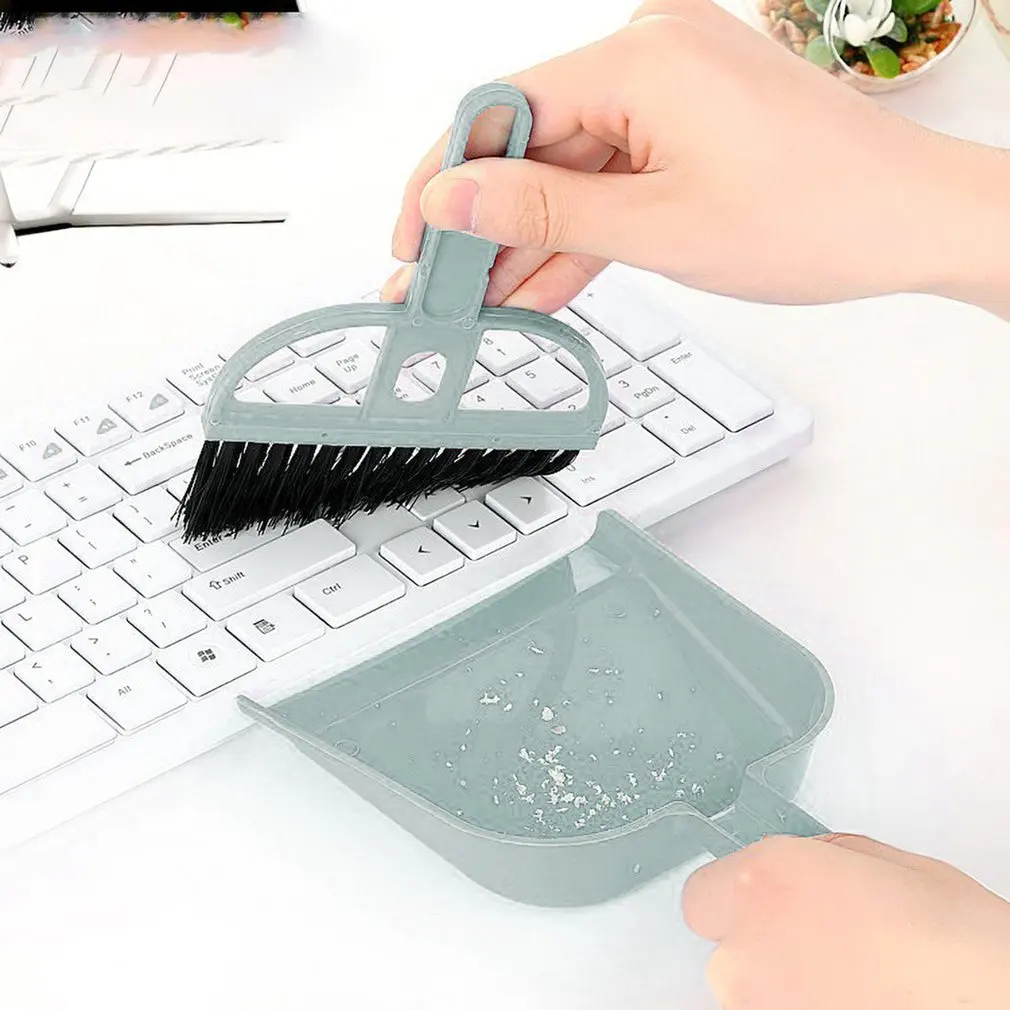Efficient Mini Cleaning Brush and Dustpan Set Desktop Sweep Broom Cleaning Tools Keyboard Brush