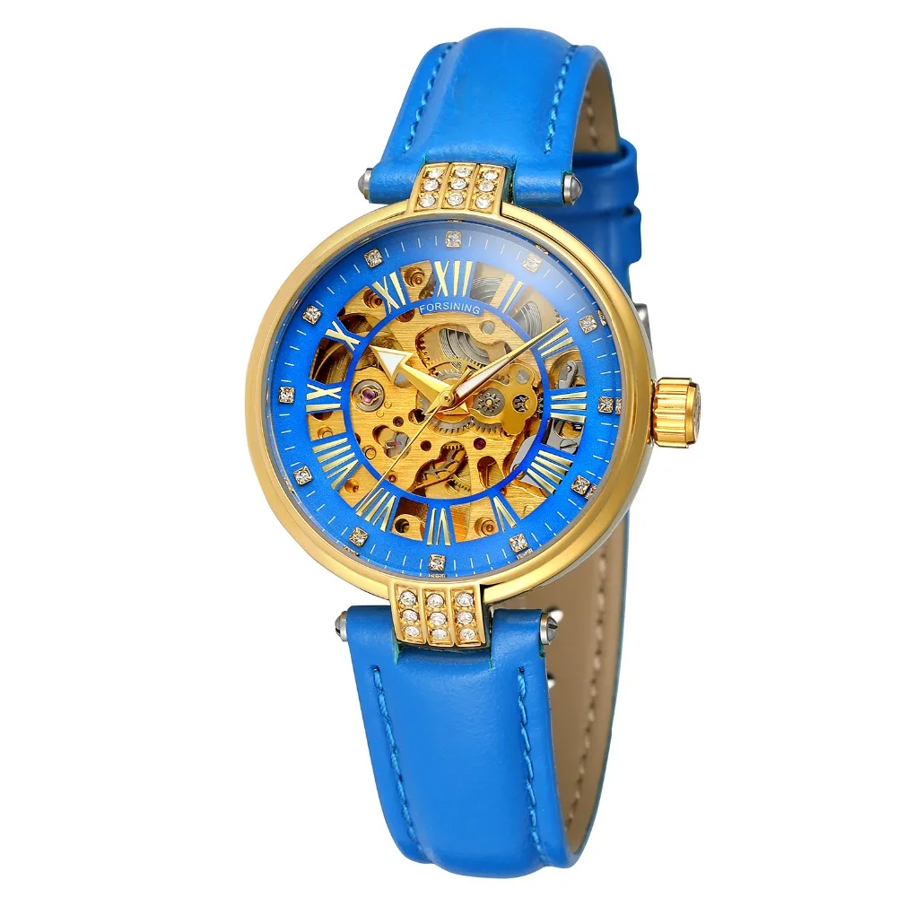 Forsining Watches Women Fashion Skeleton Casual Mechanical Wristwatch Lady Blue Genuine Leather Golden Case Clock Montre Femme
Forsining Watches Women Fashion Skeleton Casual Mechanical Wristwatch Lady Blue Genuine Leather Golden Case Clock Montre Femme