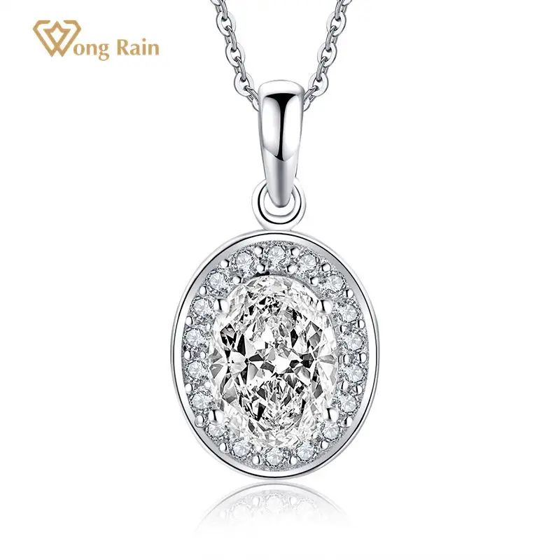 Wong Rain Classic 925 Sterling Silver Oval Cut Created Moissanite Gemstone Pendant Necklace Engagement Fine Jewelry Wholesale
Wong Rain Classic 925 Sterling Silver Oval Cut Created Moissanite Gemstone Pendant Necklace Engagement Fine Jewelry Wholesale
