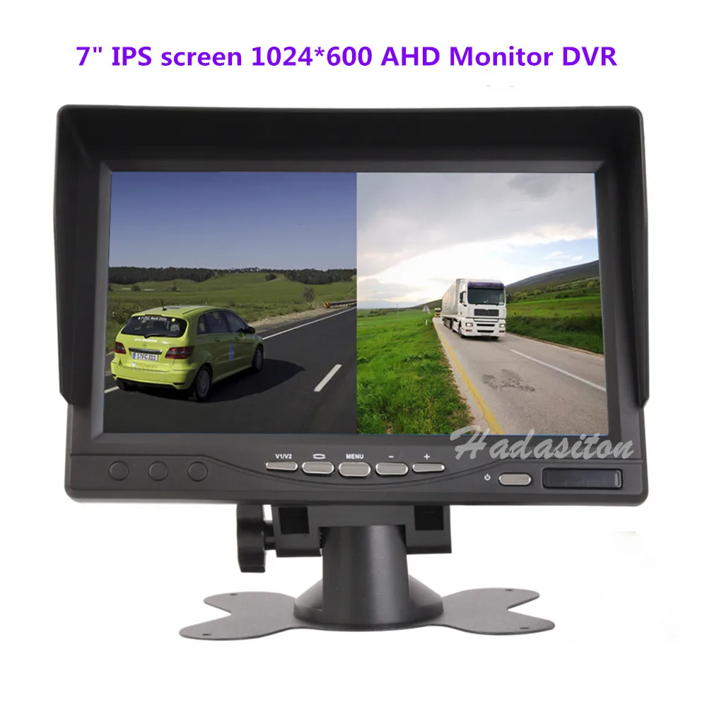 Новый 7 дюймовый раздельный экран IPS 2 1024*600 AHD автомобильный монитор регистратор DVR