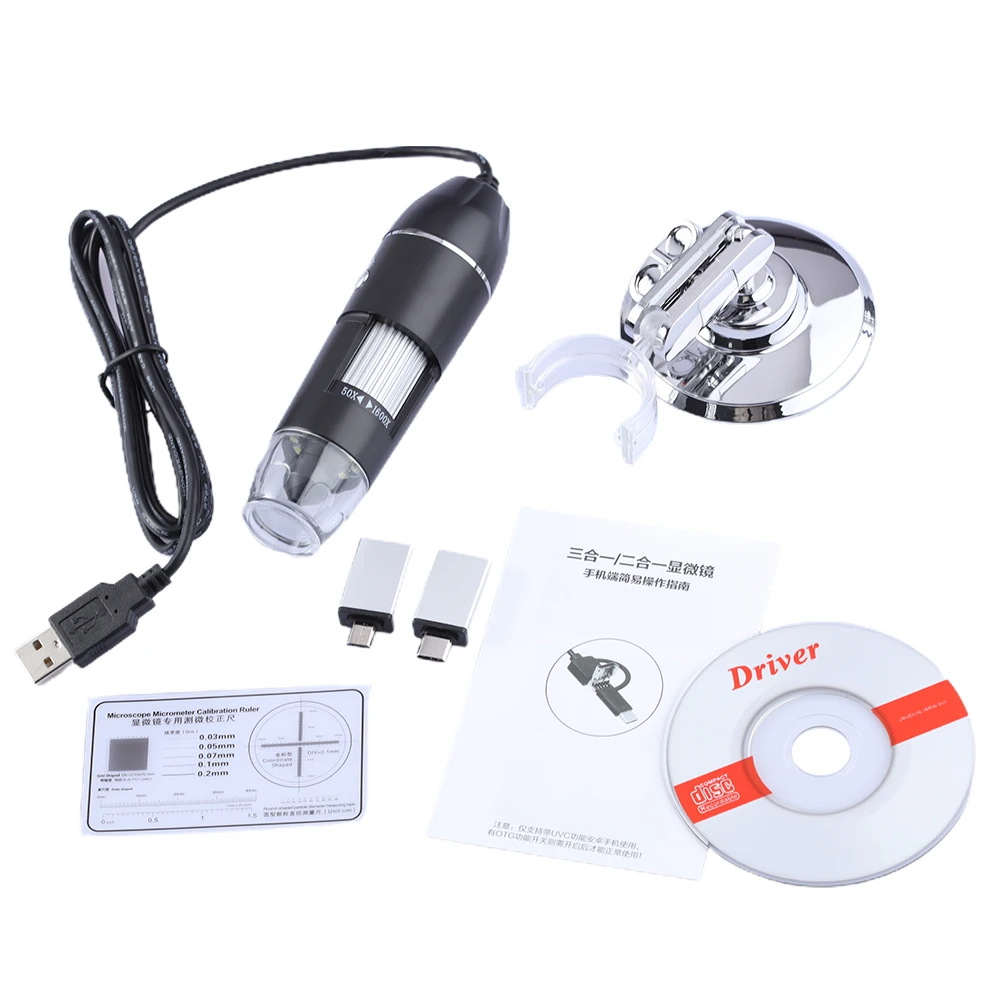 Adjustable 1600X 2MP 1080P 8 LED Digital Microscope Type-C Micro USB Magnifier Electronic Stereo USB Endoscope For Phone PC
Adjustable 1600X 2MP 1080P 8 LED Digital Microscope Type-C Micro USB Magnifier Electronic Stereo USB Endoscope For Phone PC