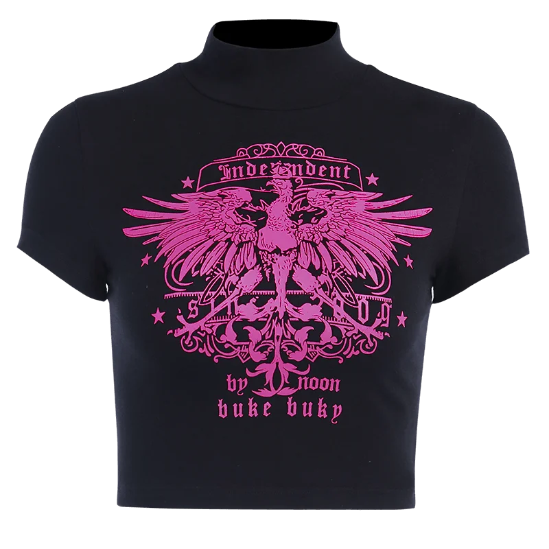 Harajuku Print Black Crop Tops Women T-shirts Gothic Streetwear Sexy Bodycon Short Sleeve Short Top Tee Shirts Female
Harajuku Print Black Crop Tops Women T-shirts Gothic Streetwear Sexy Bodycon Short Sleeve Short Top Tee Shirts Female