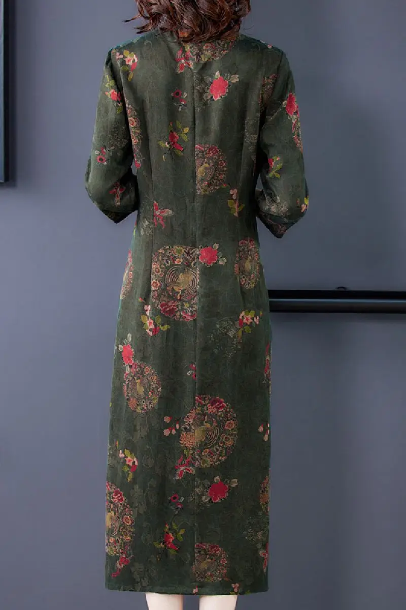 COIGARSAM 4XL Plus Size Cheongsam Full Sleeve Women Long dress New Dresses Red Green 5305
COIGARSAM 4XL Plus Size Cheongsam Full Sleeve Women Long dress New Dresses Red Green 5305