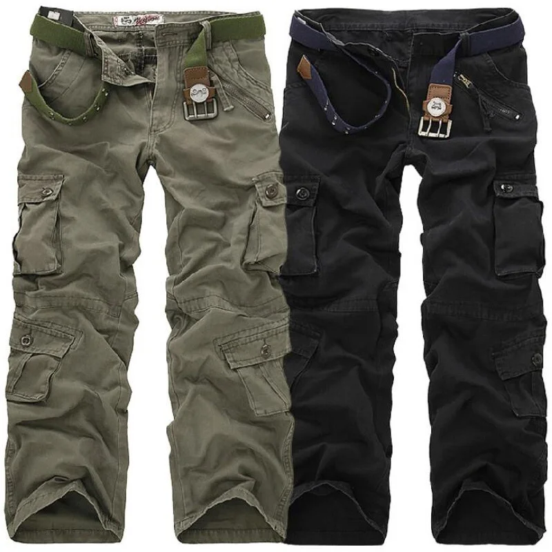 Брюки-карго мужские с множеством карманов, повседневные свободные камуфляжные штаны в стиле милитари, уличные джоггеры, длинные брюки, боль... 
Брюки-карго мужские с множеством карманов, повседневные свободные камуфляжные штаны в стиле милитари, уличные джоггеры, длинные брюки, боль...