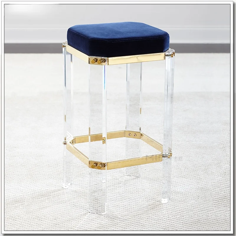 GY Modern Transparent Crystal Bar Stool Acrylic High Stool Stainless Steel Square Stool Organic Glass Stool
GY Modern Transparent Crystal Bar Stool Acrylic High Stool Stainless Steel Square Stool Organic Glass Stool