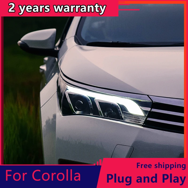 

KOWELL Car Styling for Toyota Corolla Headlights 2014-2016 Altis LED Headlight DRL Bi Xenon Lens High Low Beam Parking Fog Lamp
