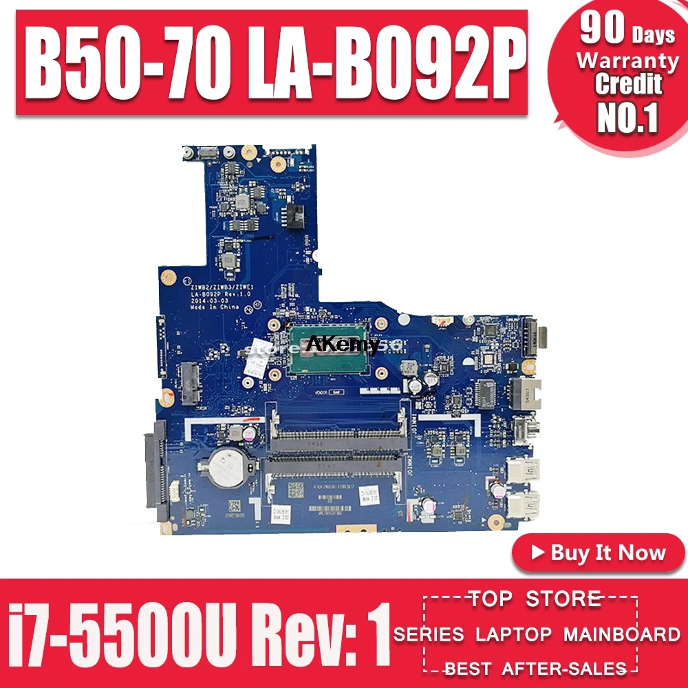 ZIWE1/ZIWB2/ZIWB3 LA B092P для For Lenovo B50 70 N50 материнская плата i7 5500U процессор Rev: 1 Материнская