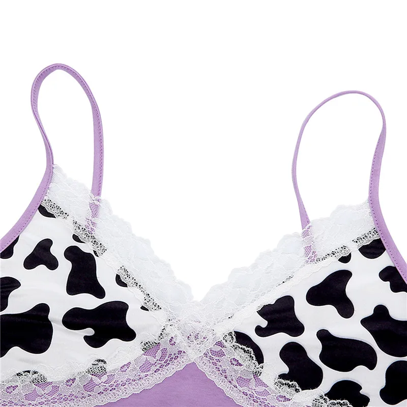 Summer Womens Sexy Cow Pattern V-neck Camisole Sexy Lace Patchwork Exposed Navel Top Fashion Casual Slim Color Crop
Summer Womens Sexy Cow Pattern V-neck Camisole Sexy Lace Patchwork Exposed Navel Top Fashion Casual Slim Color Crop