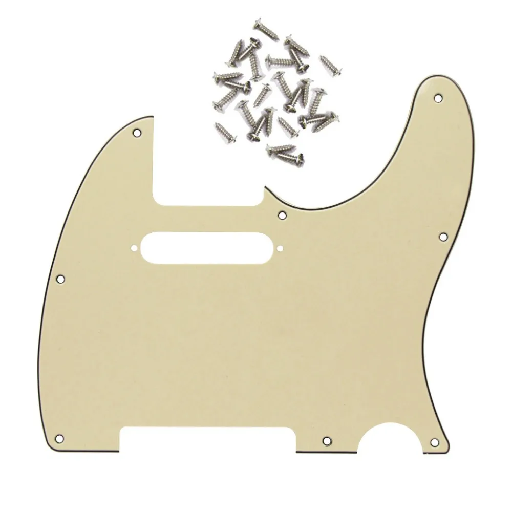 Free shipping.3Ply 8Holes TELE Guitar Pickguard for Telecaster Style Guitar replacement ,w/25pcs silver Screws(CREAM Color)
Free shipping.3Ply 8Holes TELE Guitar Pickguard for Telecaster Style Guitar replacement ,w/25pcs silver Screws(CREAM Color)