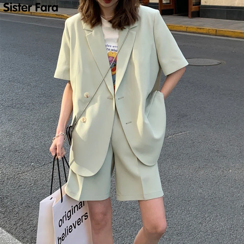 Sister Fara Elegant Notched Thin Blazers Women's Summer Suit+High Waist Button Fly Mini Shorts Casual Solid Ladies Two Piece Set
Sister Fara Elegant Notched Thin Blazers Women's Summer Suit+High Waist Button Fly Mini Shorts Casual Solid Ladies Two Piece Set