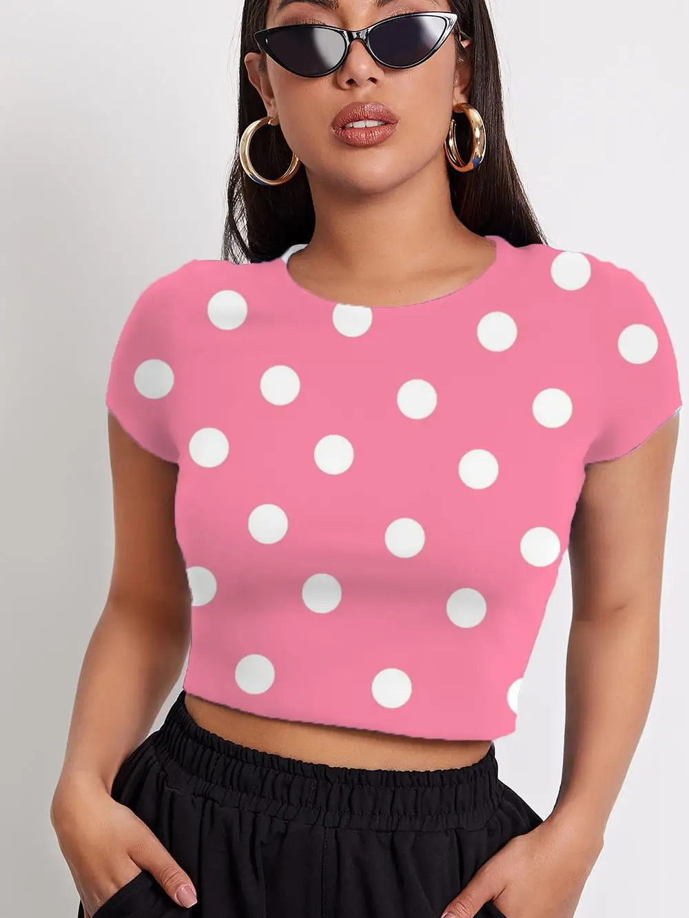 Футболка в горошек для мужчин и женщин, 3d-рубашка в стиле Харадзюку с принтом пупка, с коротким рукавом, с принтом в стиле панк-рок 
Футболка в горошек для мужчин и женщин, 3d-рубашка в стиле Харадзюку с принтом пупка, с коротким рукавом, с принтом в стиле панк-рок