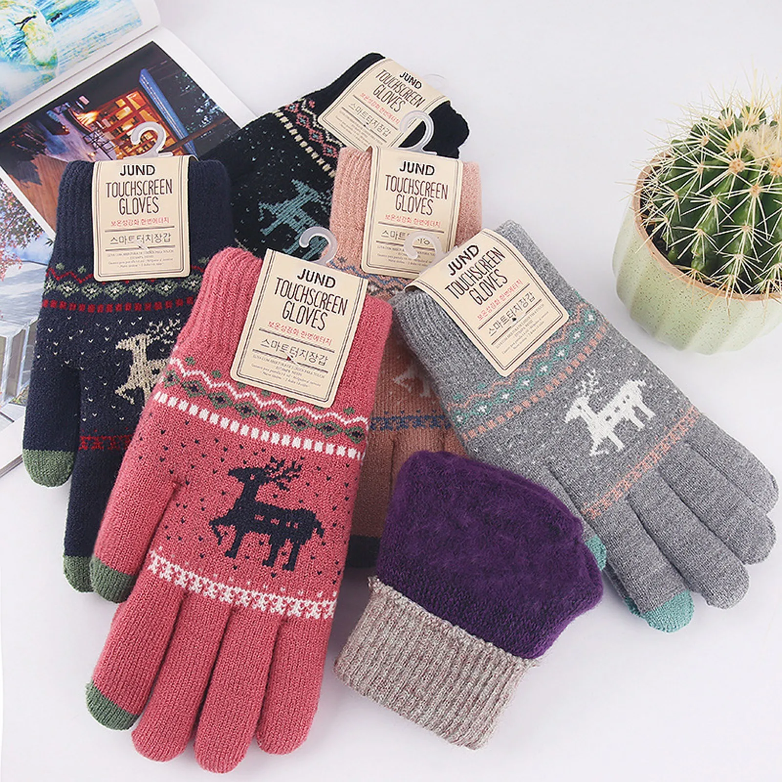 Touch Screen Vintage Christmas Deer Knitted Gloves Women Thicken Gloves Winter Warm Snow Elk Full Finger Mittens Xmas Gift#p3
Touch Screen Vintage Christmas Deer Knitted Gloves Women Thicken Gloves Winter Warm Snow Elk Full Finger Mittens Xmas Gift#p3