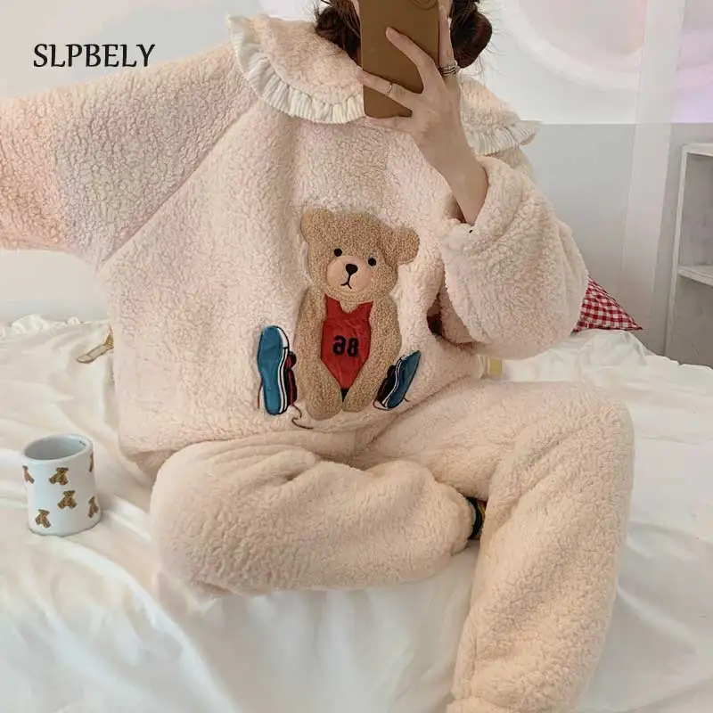 Зимняя теплая фланелевая женская пижама SLPBELY, милая Пижама с мультяшным медведем, одежда для сна с длинным рукавом, домашняя одежда, мужской ...
Зимняя теплая фланелевая женская пижама SLPBELY, милая Пижама с мультяшным медведем, одежда для сна с длинным рукавом, домашняя одежда, мужской ...