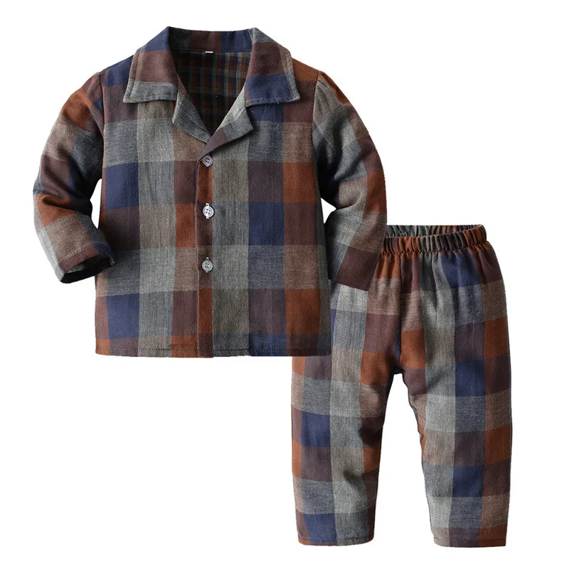 Children's pajamas kids suits new baby suits kids clothes boys cotton comfortable cartoon lattice tops pants suits home service
Children's pajamas kids suits new baby suits kids clothes boys cotton comfortable cartoon lattice tops pants suits home service