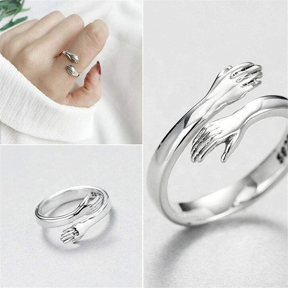 adjustable 925 Silver Love Hug Hands Open Ring Jewelry for Women Men Gift Hugging Hands Sterling Silver Ring Give Me A Hug Ring
adjustable 925 Silver Love Hug Hands Open Ring Jewelry for Women Men Gift Hugging Hands Sterling Silver Ring Give Me A Hug Ring