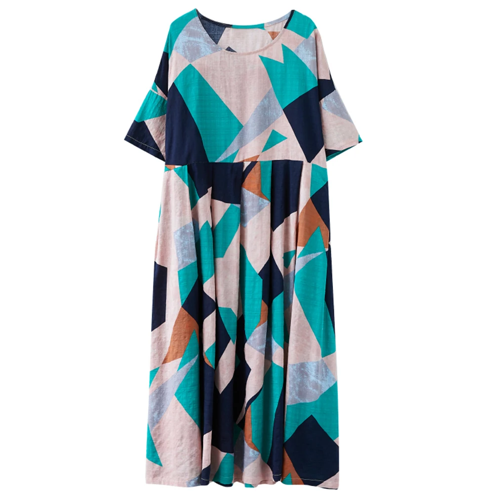 Summer Women Vintage Loose Dress Geometrical Print Contrast Color Half Sleeves Boho Holiday Dress Casual Woman Dresses
Summer Women Vintage Loose Dress Geometrical Print Contrast Color Half Sleeves Boho Holiday Dress Casual Woman Dresses