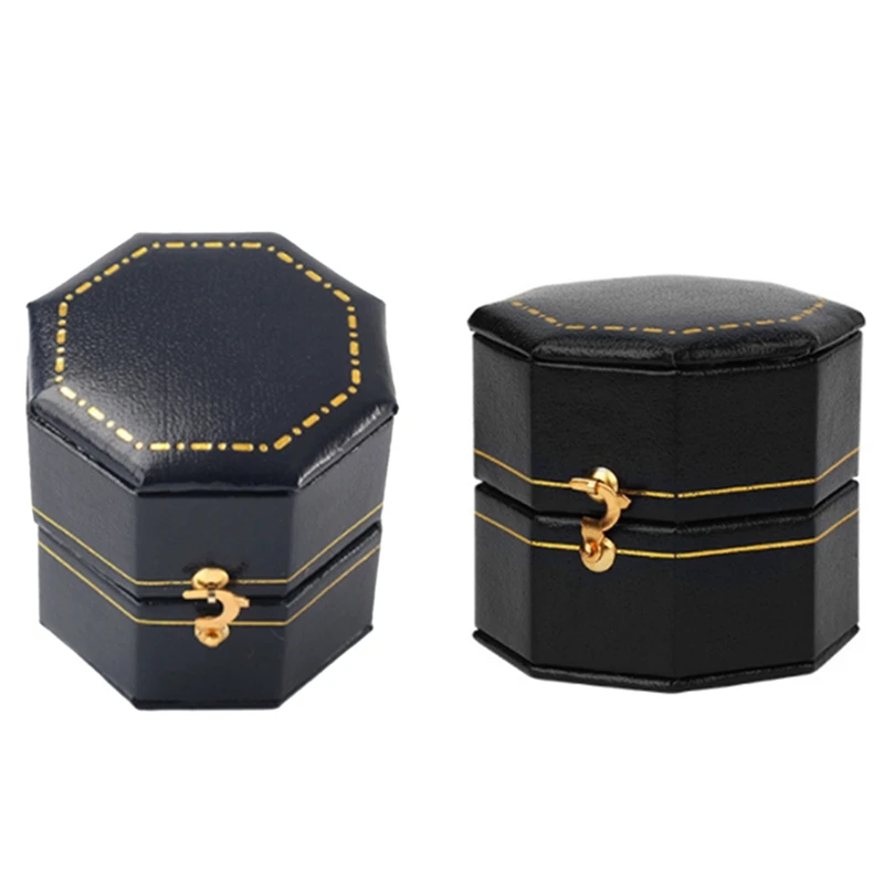 2PCS Mini Octagonal Pu Leather Vintage Jewelry Display Proposal Wedding Ring Box For Men And Lover, Black & Dark Blue
2PCS Mini Octagonal Pu Leather Vintage Jewelry Display Proposal Wedding Ring Box For Men And Lover, Black & Dark Blue