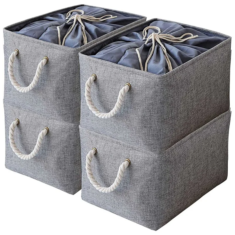 4 Pcs Foldable Storage Basket Bin with Drawstring Cover and 2 Handles,Collapsible Storage Bins, Baskets for Organizing
4 Pcs Foldable Storage Basket Bin with Drawstring Cover and 2 Handles,Collapsible Storage Bins, Baskets for Organizing