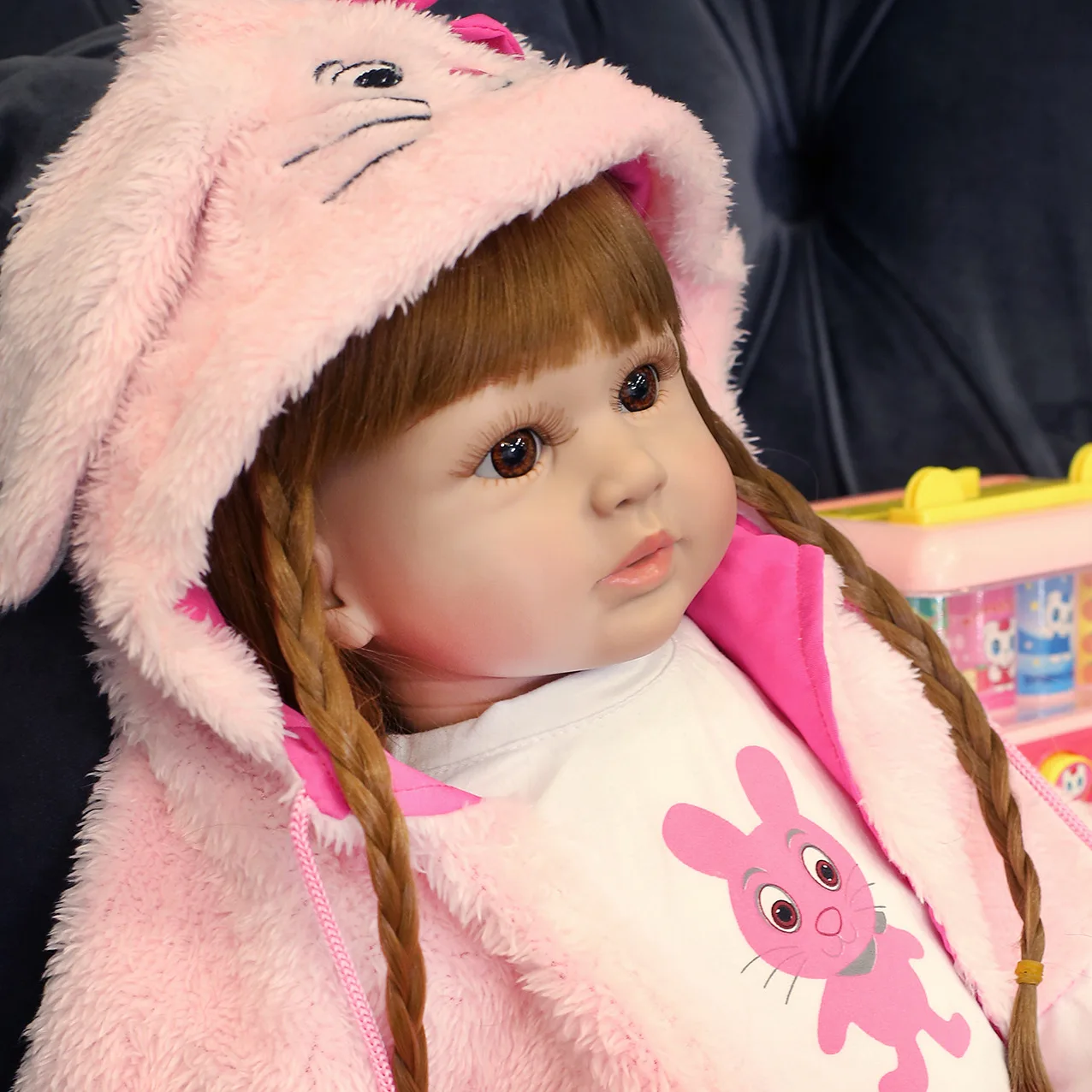 60cm Bebe Reborn Doll Silicone Cloth Body Rebirth Princess Simulation Doll Plush Rabbit Cape Set Brown Long Hair Toy for Girls
60cm Bebe Reborn Doll Silicone Cloth Body Rebirth Princess Simulation Doll Plush Rabbit Cape Set Brown Long Hair Toy for Girls