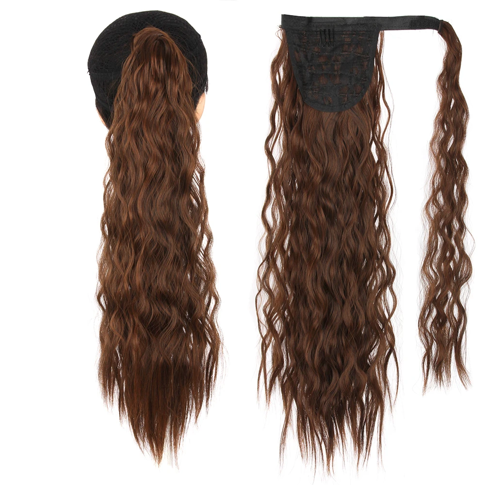 LiangMo 22inches Corn Wavy Long Ponytail Synthetic Hairpiece Wrap on Clip Hair Extensions Brown Black Hair Pony Tail Extension
LiangMo 22inches Corn Wavy Long Ponytail Synthetic Hairpiece Wrap on Clip Hair Extensions Brown Black Hair Pony Tail Extension