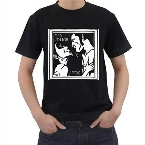 Новая серия Mad Season, черная футболка с логотипом выше музыки для мужчин и женщин, смешная модель, стиль хип-хоп
Новая серия Mad Season, черная футболка с логотипом выше музыки для мужчин и женщин, смешная модель, стиль хип-хоп