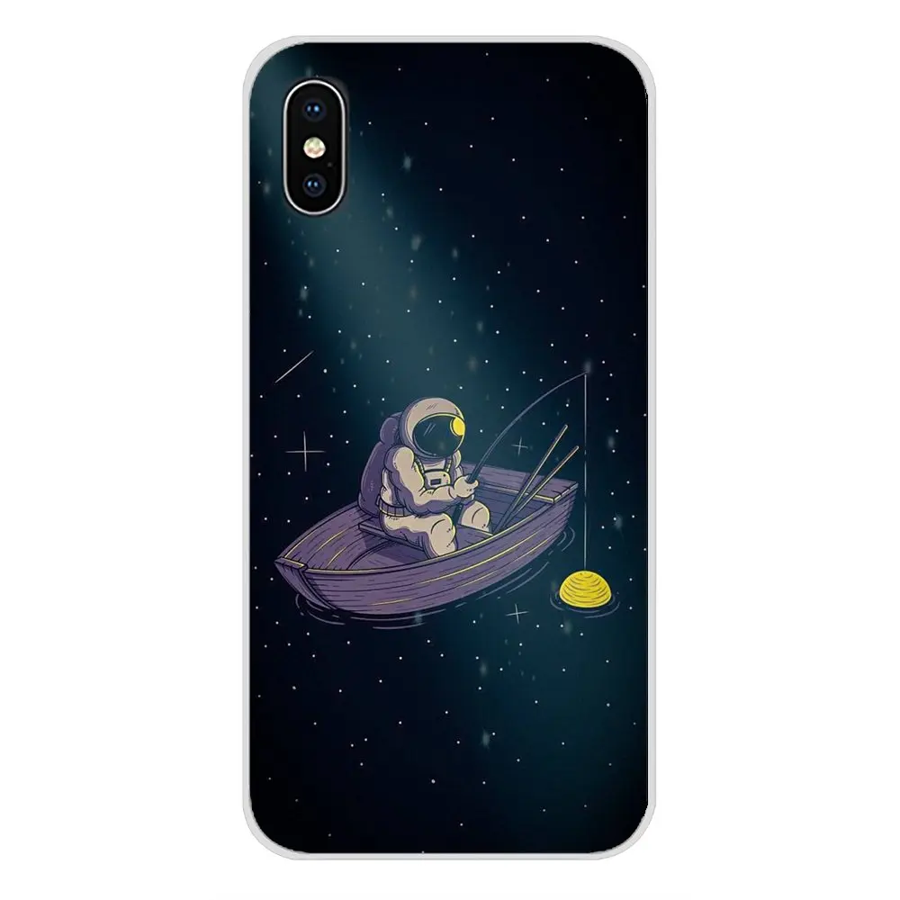 Soft Transparent Skin Cover For Xiaomi Mi4 Mi5 Mi5S Mi6 Mi A1 A2 A3 5X 6X 8 CC 9 T Lite SE Pro Astronaute de la Lune lɾspace |