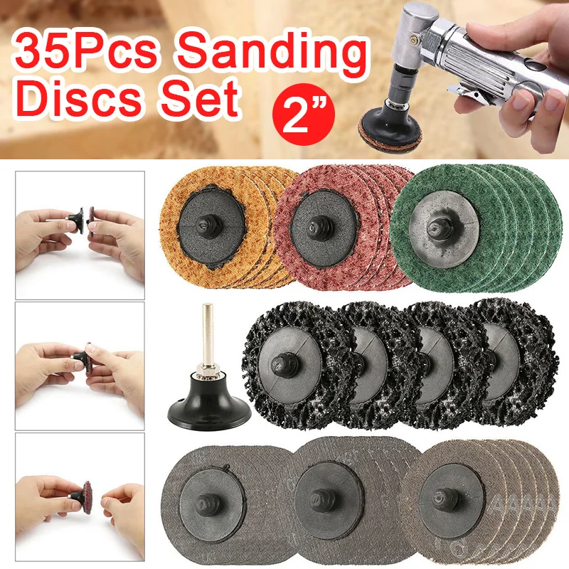35Pcs Sanding Discs Set 2" Type R Roll Lock Discs Pads Sanding Roloc Abrasives
35Pcs Sanding Discs Set 2" Type R Roll Lock Discs Pads Sanding Roloc Abrasives