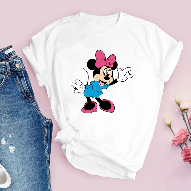 Disney Cartoon Minnie Print T Shirt Ladies Top Summer Casual Loose Women's Tshirt Harajuku Short Sleeve White T-shirts Female
Disney Cartoon Minnie Print T Shirt Ladies Top Summer Casual Loose Women's Tshirt Harajuku Short Sleeve White T-shirts Female