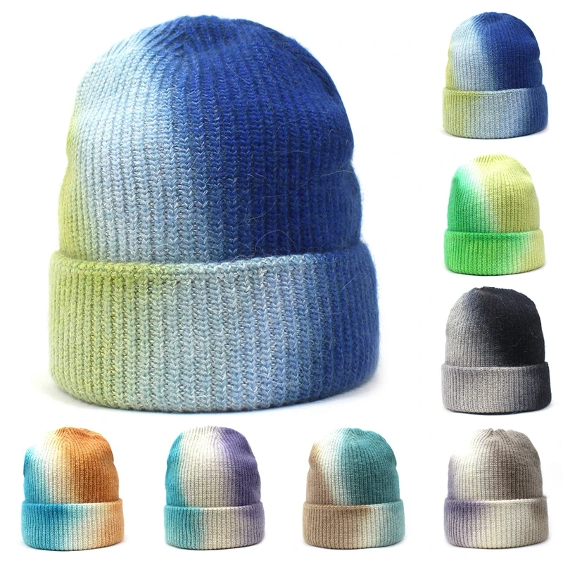 New Women's Winter Hat Beanie tie-dyed Colorful Knitted Hat Rabbit Fur Skullies Warm Bonnet Cap Female Hats for Girl Hat
New Women's Winter Hat Beanie tie-dyed Colorful Knitted Hat Rabbit Fur Skullies Warm Bonnet Cap Female Hats for Girl Hat
