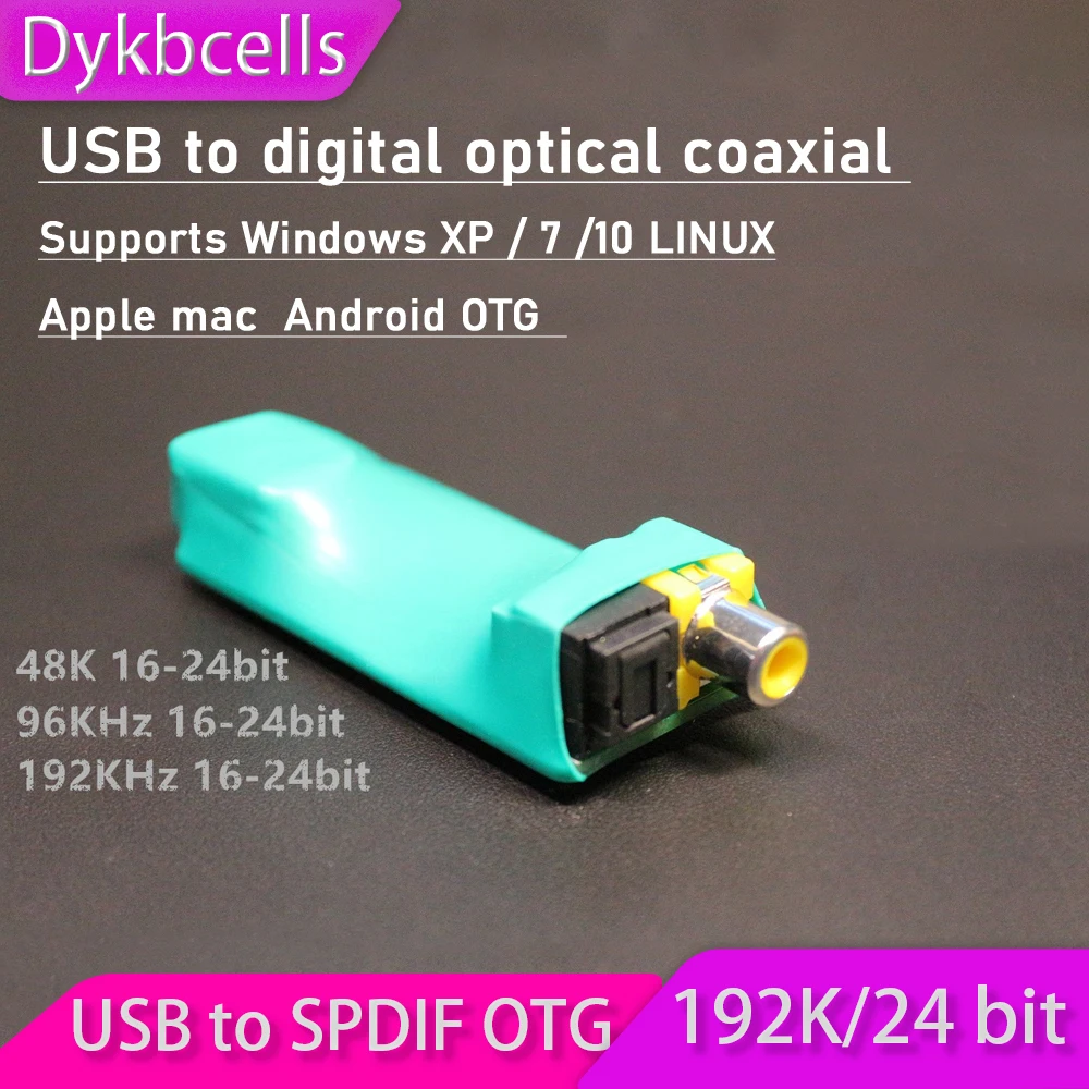 Dykbcells USB к цифровому оптическому коаксиальному выходу USB к SPDIF OTG USB 192K 24 бит для Windows WIN7 WIN10 LINUX Android
Dykbcells USB к цифровому оптическому коаксиальному выходу USB к SPDIF OTG USB 192K 24 бит для Windows WIN7 WIN10 LINUX Android
