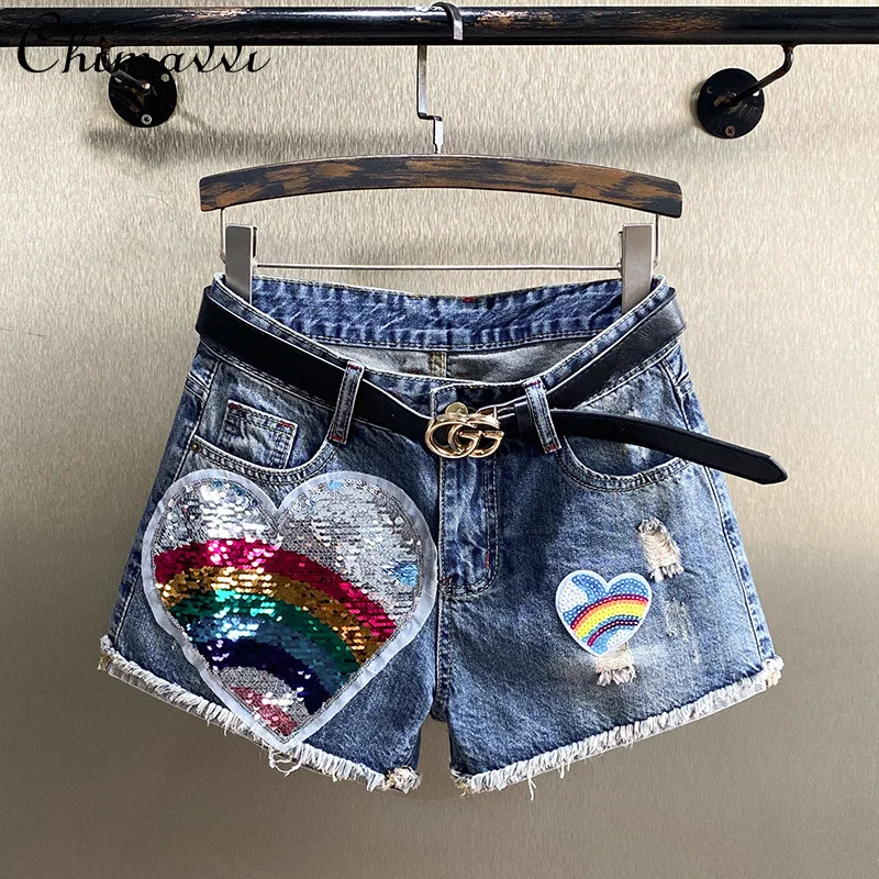 2021 Summer Diamond High Waist Shorts Pants Women's Thin Straight Slimming Denim Shorts Lady Wide Leg Ripped Jean Shorts
2021 Summer Diamond High Waist Shorts Pants Women's Thin Straight Slimming Denim Shorts Lady Wide Leg Ripped Jean Shorts