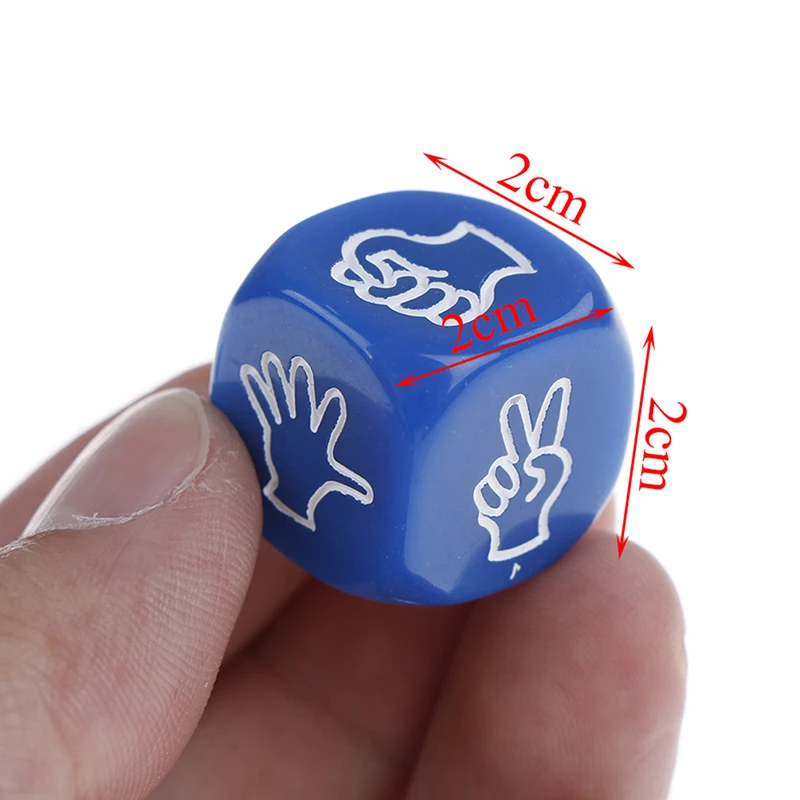 2PCS 20mm Funny Drinking Game Dice Rock Paper Scissors Finger-guessing Gambling 6-Side Dice Toy
2PCS 20mm Funny Drinking Game Dice Rock Paper Scissors Finger-guessing Gambling 6-Side Dice Toy